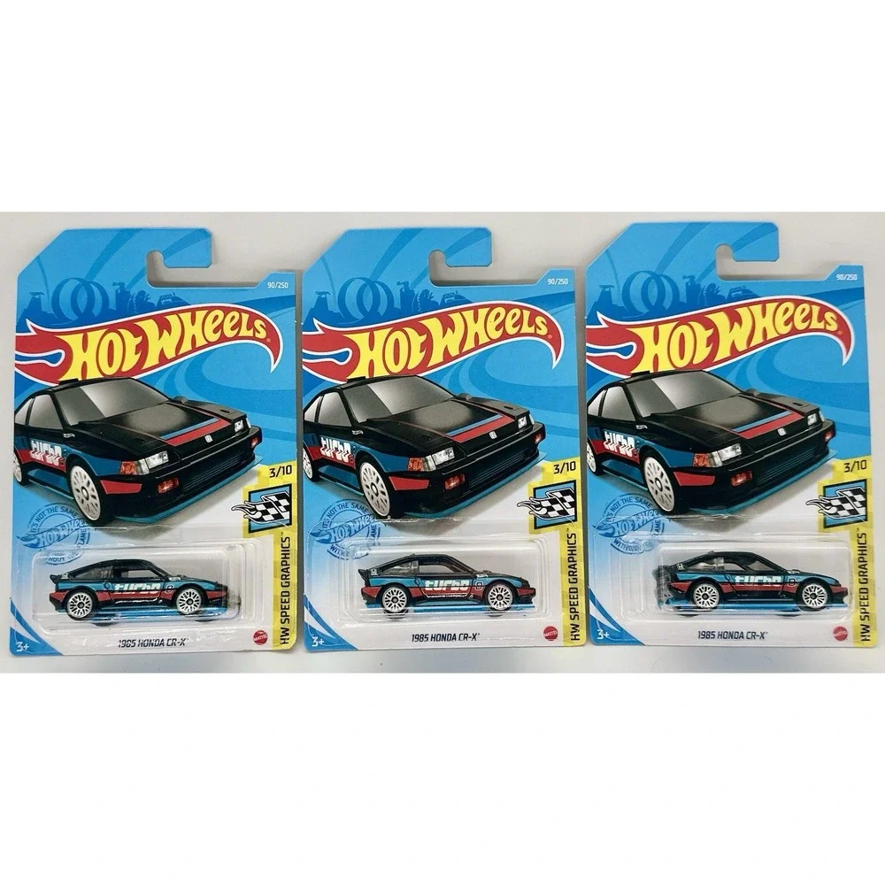 Hot Wheels HW Speed Graphics 1985 Honda CR-X Black Lot of 3 1:64 Sealed